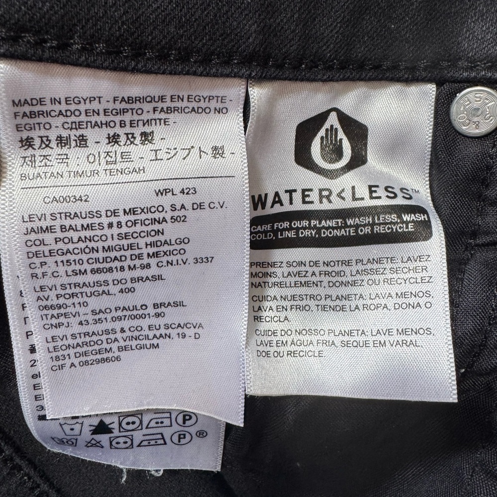 Levi’s 721 High Rise Skinny Jeans Shirt Length Black Stretch Denim - Picture 9 of 11